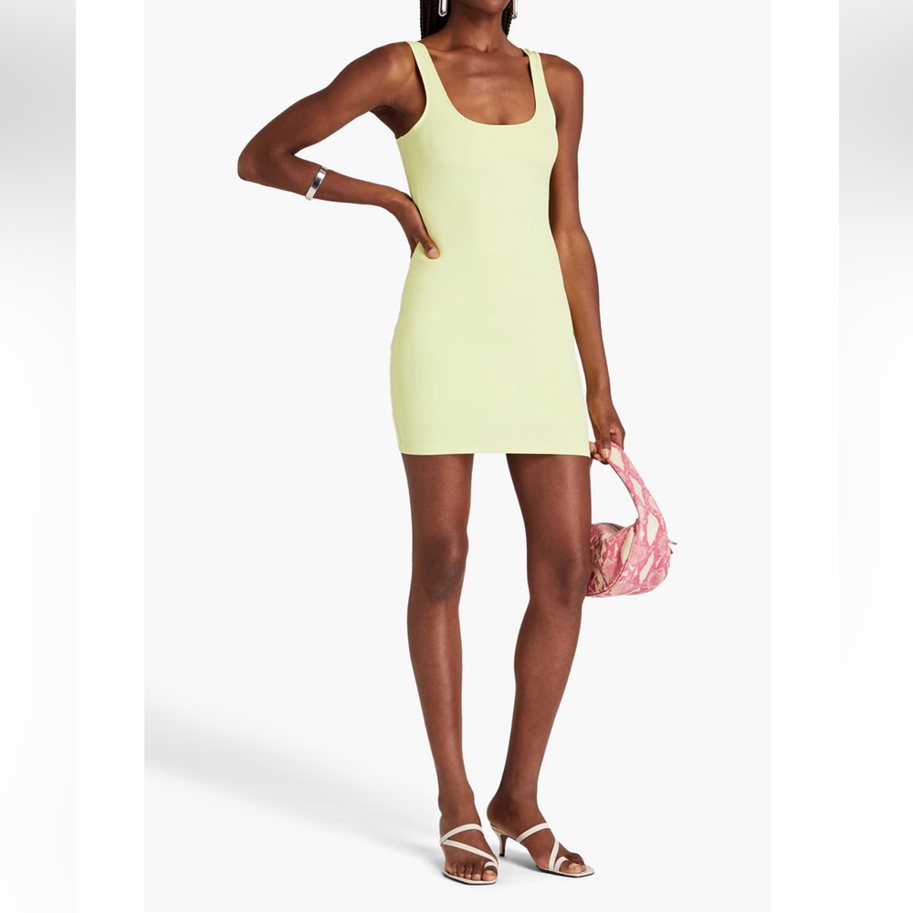 NWOT Good American Stretch-Jersey Mini Dress in Chartreuse SZ 3XL